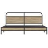 vidaXL Estructura de cama sin colch&oacute;n metal roble ahumado 183x213 cm