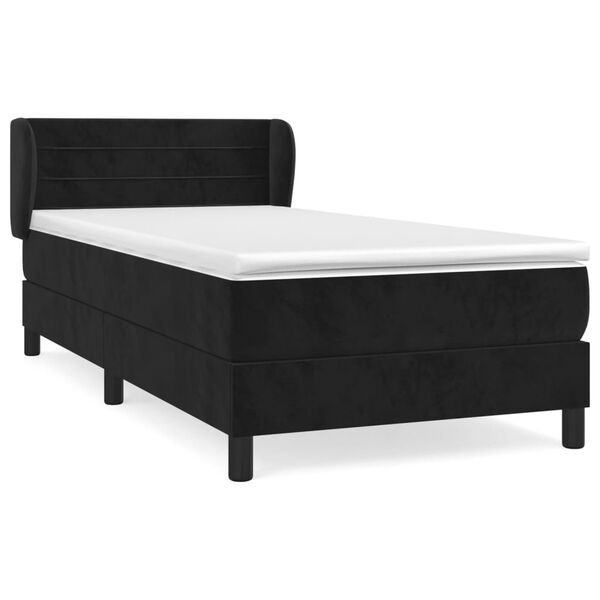 vidaXL Cama box spring con colch&oacute;n cuero sint&eacute;tico negro 90x190 cm