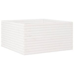 vidaXL Jardinera de madera maciza de pino blanca 90x90x46 cm