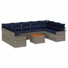 vidaXL Conjunto de sof&aacute;s de jard&iacute;n 10 uds. Gris rat&aacute;n sint&eacute;tico