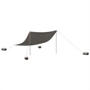 vidaXL Toldo de playa con anclas de arena gris 304x300 cm