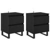 vidaXL Armario de Noche con caj&oacute;n 2 pcs Roble Negro 40 x 35 x 50 cm