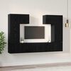 vidaXL Conjunto de mueble de TV 7 pcs Roble Negro Madera de ingeniería