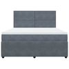 vidaXL Cama box spring con colchón terciopelo gris oscuro 180x200 cm