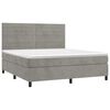 vidaXL Cama box spring colch&oacute;n y LED terciopelo gris claro 180x200 cm