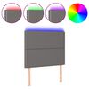 vidaXL Cabecero con luces LED cuero sint&eacute;tico gris 80x5x118/128 cm