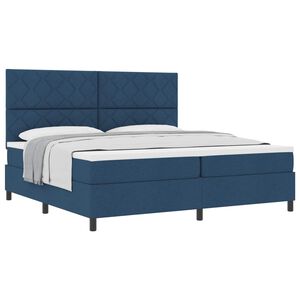 vidaXL Cama tipo Box Spring con colch&oacute;n Azul 200 x 200 cm tela
