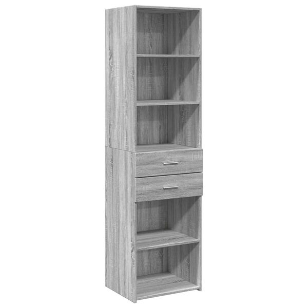 vidaXL Aparador de madera de ingeniería gris Sonoma 50x42,5x185 cm