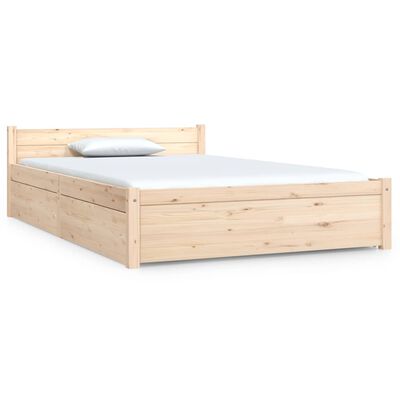 vidaXL Estructura de cama con cajones doble pequeña 120x190 cm