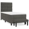 vidaXL Cama box spring con colch&oacute;n terciopelo gris oscuro 90x190 cm