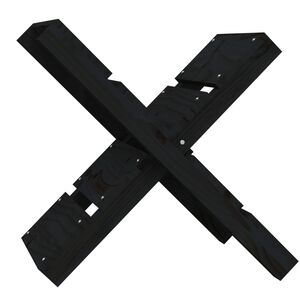 vidaXL Soporte de le&ntilde;a madera maciza de pino negro 47x39,5x48 cm