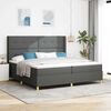 vidaXL Cama tipo Box Spring con colch&oacute;n Gris oscuro 200 x 200 cm tela