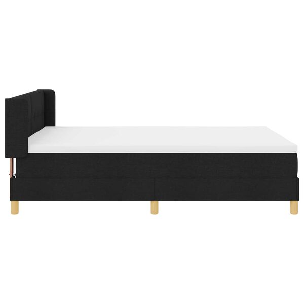 vidaXL Cama tipo Box Spring con colch&oacute;n Negro 200 x 140 cm Poli&eacute;ster