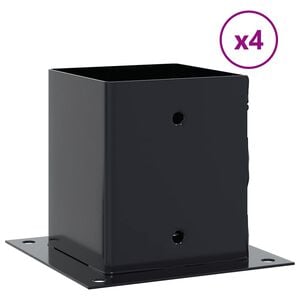 vidaXL Bases para postes cuadradas 4 uds. Antracita 101x101 mm