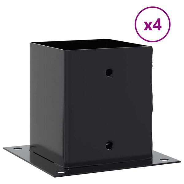 vidaXL Bases para postes cuadradas 4 uds. Antracita 101x101 mm