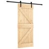 vidaXL Puerta Corredera Natural y negro 85 x 210 cm