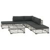 vidaXL Set de muebles de jard&iacute;n 6 pzas y cojines rat&aacute;n sint&eacute;tico gris