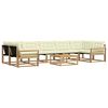 vidaXL Conjunto de sof&aacute;s de exterior 8 pcs Blanco y Crema