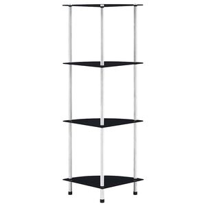 vidaXL Estanter&iacute;a 4 niveles cristal templado negro 30x30x100 cm