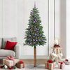 vidaXL &Aacute;rbol de Navidad Delgado con 300 LED con soporte Verde 210 cm