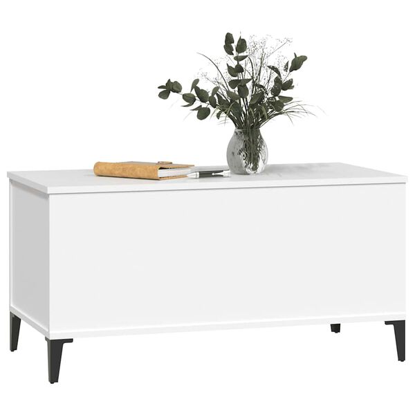 vidaXL Mesa de centro madera contrachapada blanco 90x44,5x45 cm