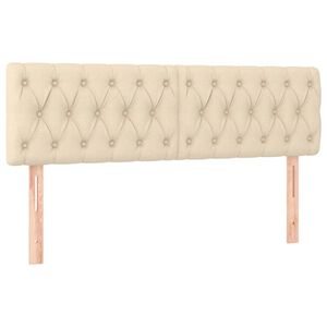 vidaXL Cabeceros tela crema 160x7x78/88 cm