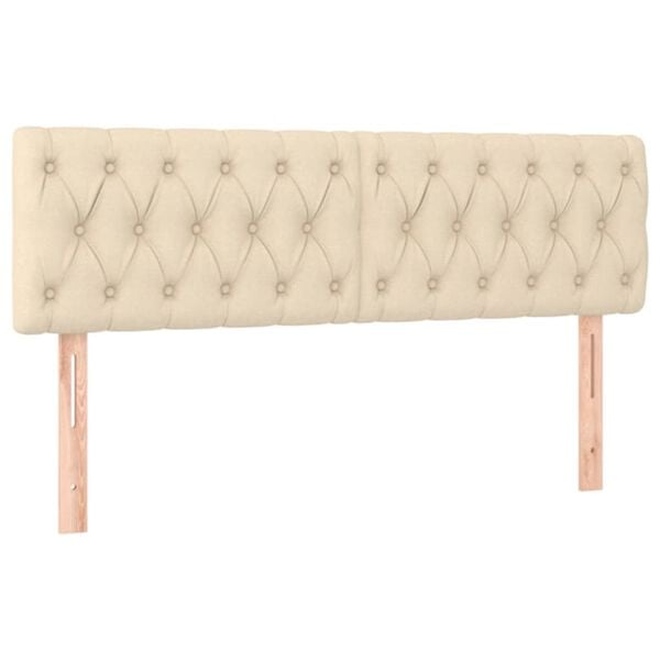 vidaXL Cabeceros tela crema 160x7x78/88 cm