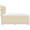 vidaXL Cama box spring con colch&oacute;n tela color crema 200x200 cm