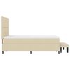 vidaXL Cama tipo Box Spring con colch&oacute;n Crema 140 x 190 cm tela