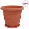 vidaXL Macetas 24 uds. Rojo Ladrillo &Oslash; 39 x 32 cm Pl&aacute;stico