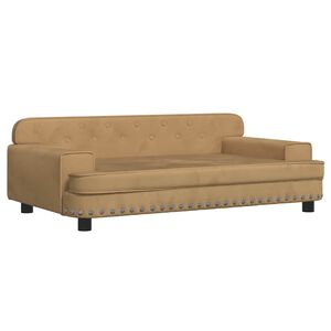 vidaXL Cama para perros de terciopelo marr&oacute;n 90x53x30 cm