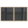 vidaXL Mesa de jardín superficie de vidrio ratán PE beige 100x55x73 cm