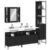vidaXL Juego de muebles de baño 4 piezas madera de ingeniería negro