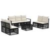 vidaXL Conjunto de sof&aacute;s de jard&iacute;n 8 uds. Negro rat&aacute;n sint&eacute;tico