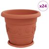 vidaXL Macetas 24 uds. Rojo Ladrillo &Oslash; 34 x 28 cm Pl&aacute;stico