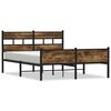 vidaXL Estructura de cama sin colch&oacute;n metal roble ahumado 160x200 cm