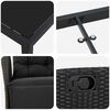 vidaXL Conjunto de Comedor de Jard&iacute;n 5 pcs Negro rat&aacute;n sint&eacute;tico