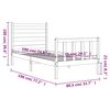 vidaXL Estructura de cama individual con cabecero madera maciza negro