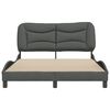 vidaXL Estructura de cama sin colch&oacute;n Hvar tela gris oscuro 140x190 cm