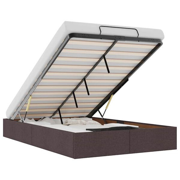 vidaXL Estructura cama otomana sin colch&oacute;n marr&oacute;n oscuro 120x200cm