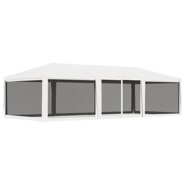 vidaXL Carpa para celebraciones con 4 paredes de malla blanco 4x9 m