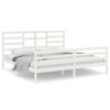 vidaXL Estructura de cama sin colch&oacute;n madera maciza blanco 200x200 cm