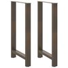 vidaXL Patas para mesa de bar de acero natural (2 unidades, 60 x 100-101 cm)