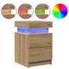 vidaXL Mesitas noche con LED 2 uds madera roble artisian 35x39x55 cm
