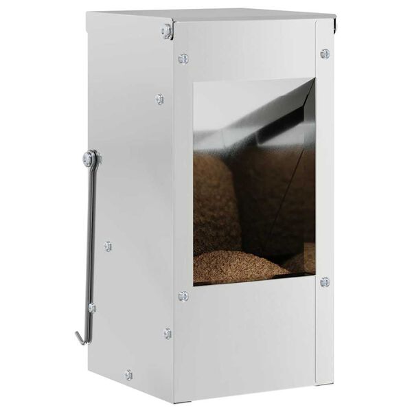 vidaXL Comedero para Conejos Plateado 12,5 x 12,5 x 25 cm