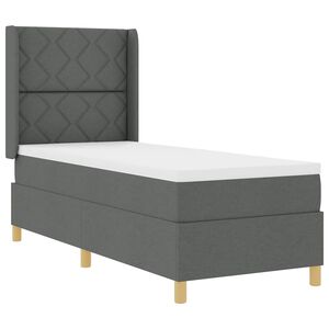 vidaXL Cama tipo Box Spring con tiras LED Gris 80 x 200 cm tela
