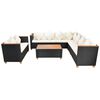 vidaXL Set muebles de jard&iacute;n 6 piezas y cojines rat&aacute;n sint&eacute;tico negro