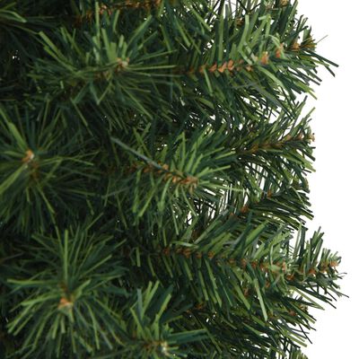 vidaXL Árbol de Navidad artificial delgado y soporte PVC verde 120 cm