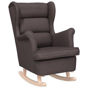 vidaXL Silla mecedora de tela marr&oacute;n oscuro 74x90x102 cm