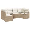 vidaXL Conjunto de sof&aacute;s de jard&iacute;n 6 uds. Beige y rat&aacute;n sint&eacute;tico